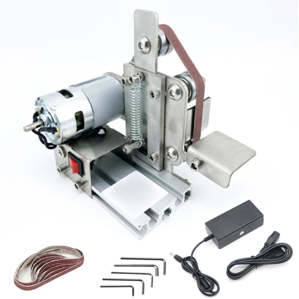 Mini Belt Sander Portable Belt Sanding Polishing Grinding Tool 7-Gear Speed Regulation DIY Tool