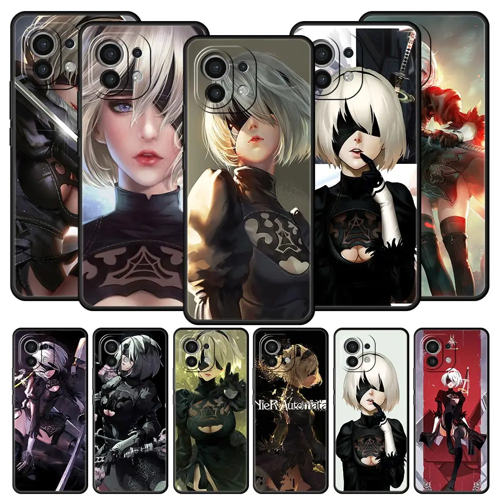 Nier Automata Cartoon Phone Case for Xiaomi Poco X3 NFC F3 M3 M4 Mi Note 10 12 11 Ultra 11T Pro 10T Lite 5G 9T 11i 11X Cover