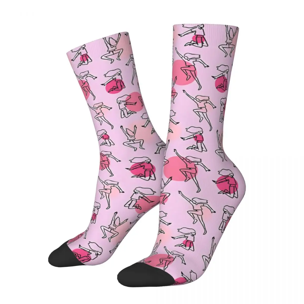 Vintage Wild Girl Men's compression Socks Unisex Street Style Seamless Printed Novelty Crew Sock