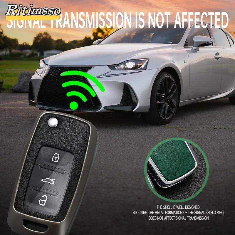 2 3 Buttons Zinc Alloy +Tpu Car Key Case Cover for VW Golf Jetta POLO for Skoda Yeti Superb Rapid Octavia for SEAT Leon Ibiza