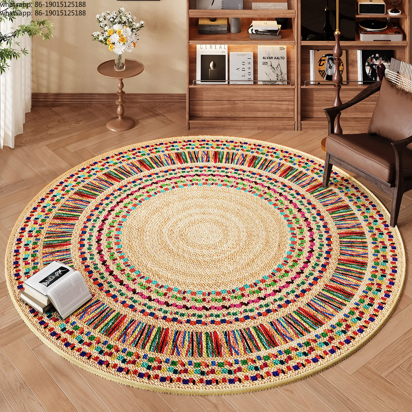 Special mat for meditation and meditation, kneeling and worshiping floor mat retro round carpet