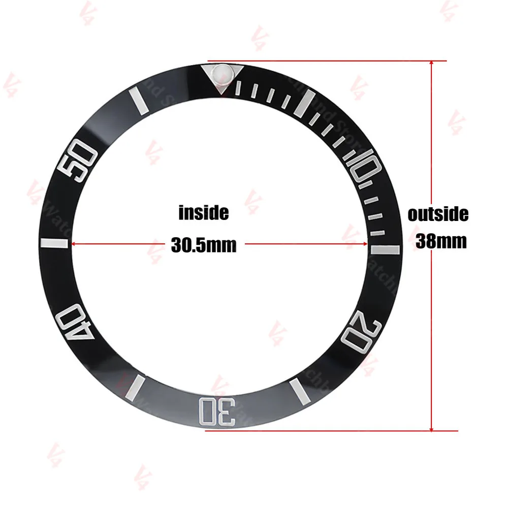 38*30.5 مللي متر سبائك السيراميك ساعة الحافة إدراج حلقة المنحدر ل NH35/36 GMT الغوص 40 مللي متر التلقائي الميكانيكية ساعة جزء استبدال