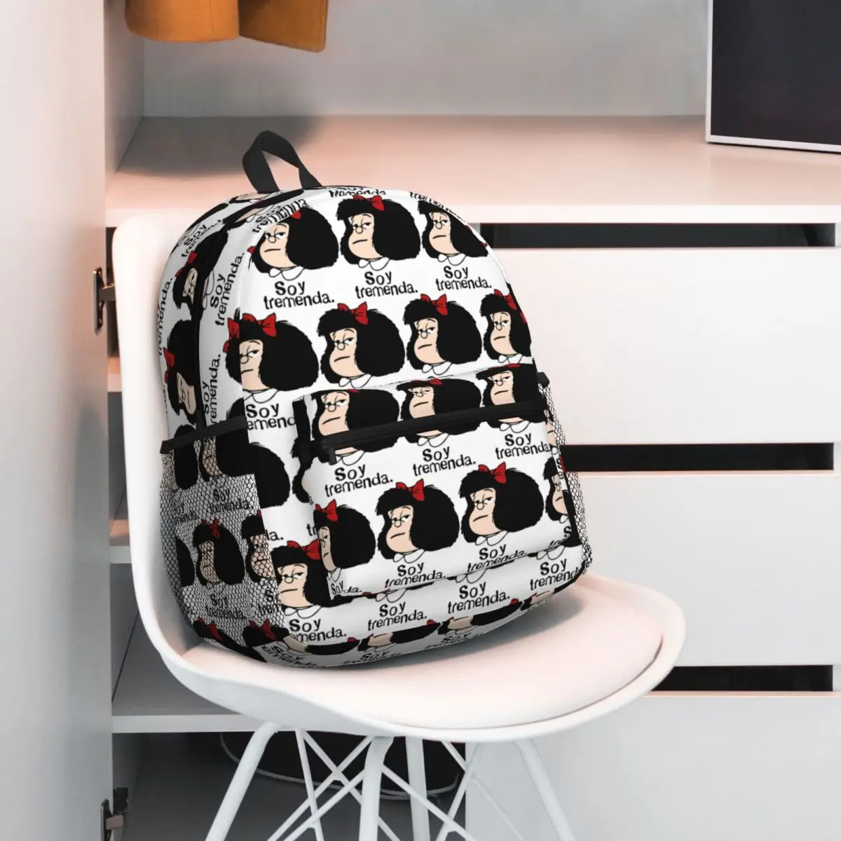 Mang Mafalda Cartoon Quino Comic Backpack Daypack Large Capacity Children BookBag School Bag Shoulder Bags for Men Women