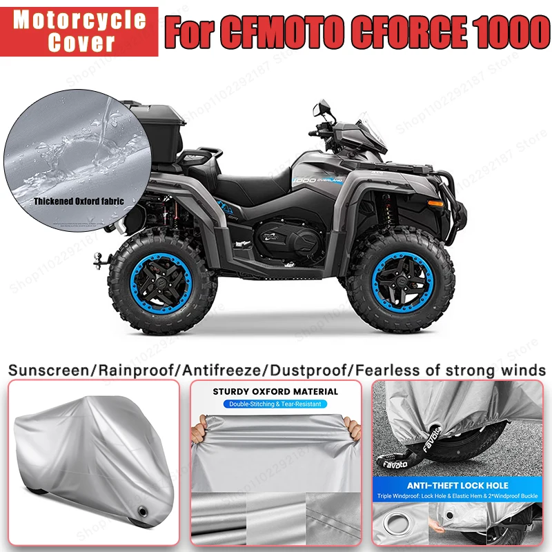 

For CFMOTO CFORCE 1000 No Ear Motorcycle Cover - Outdoor Full Body Protection, Waterproof Dustproof Sunscreen Moto Accessories