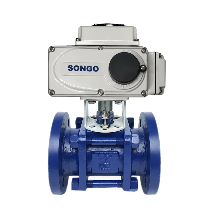 SONGO DN80 3 inch  24 Volt Threaded  V type  Ceramic flange Motorized Ball Valve with Electric Actuator Manufacturer