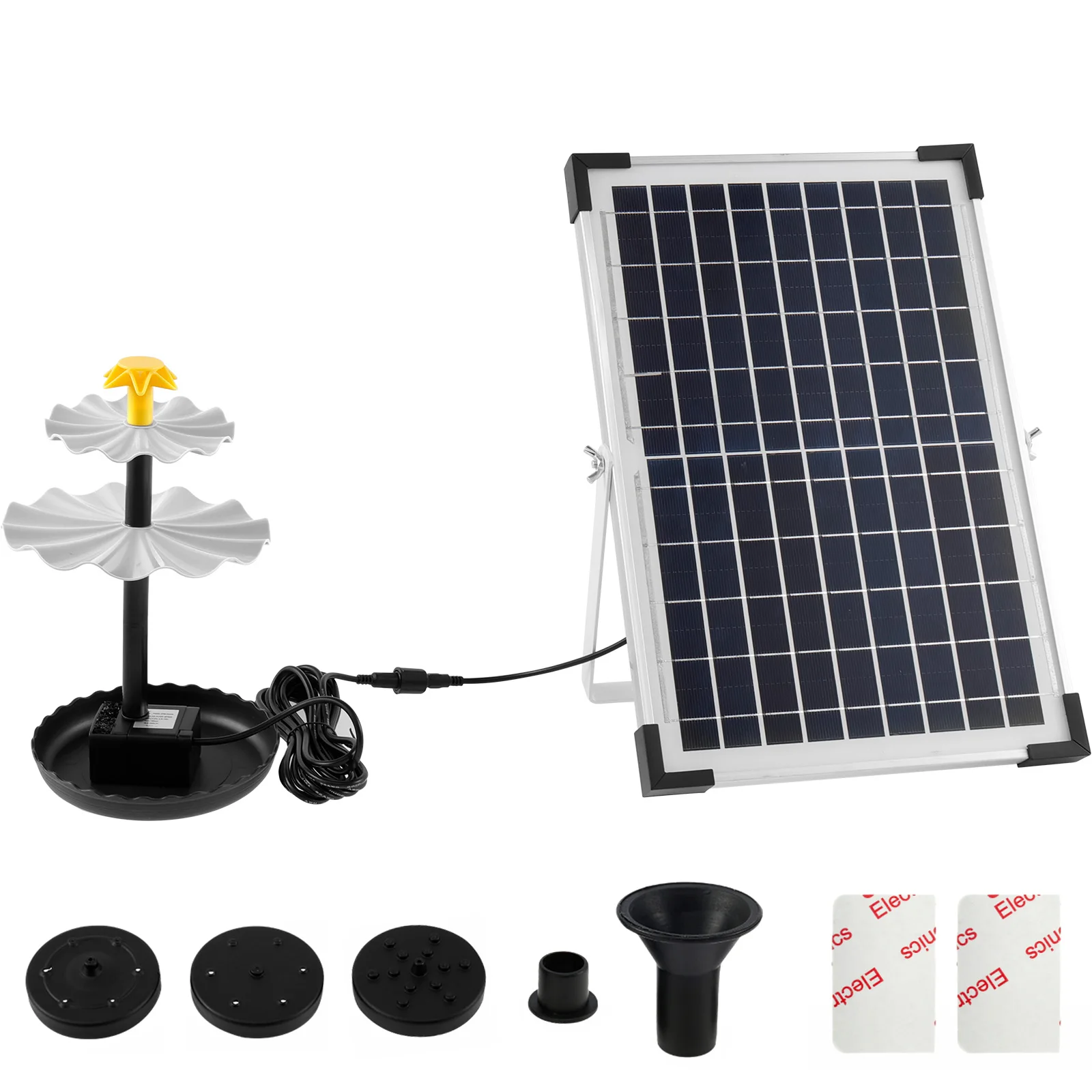 

Solar Bird Bath Fountain 3-Tier Solar Fountain Pump Kit with 9 Nozzles 10W Solar Fountain Water Pump Eco-Friendly Solar Birdbath