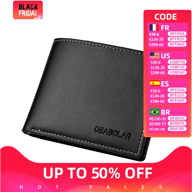 Men's casual wallet Pu Leather Men Short Wallet Thin Style Folding Young Men Credit Card Holder Wallet