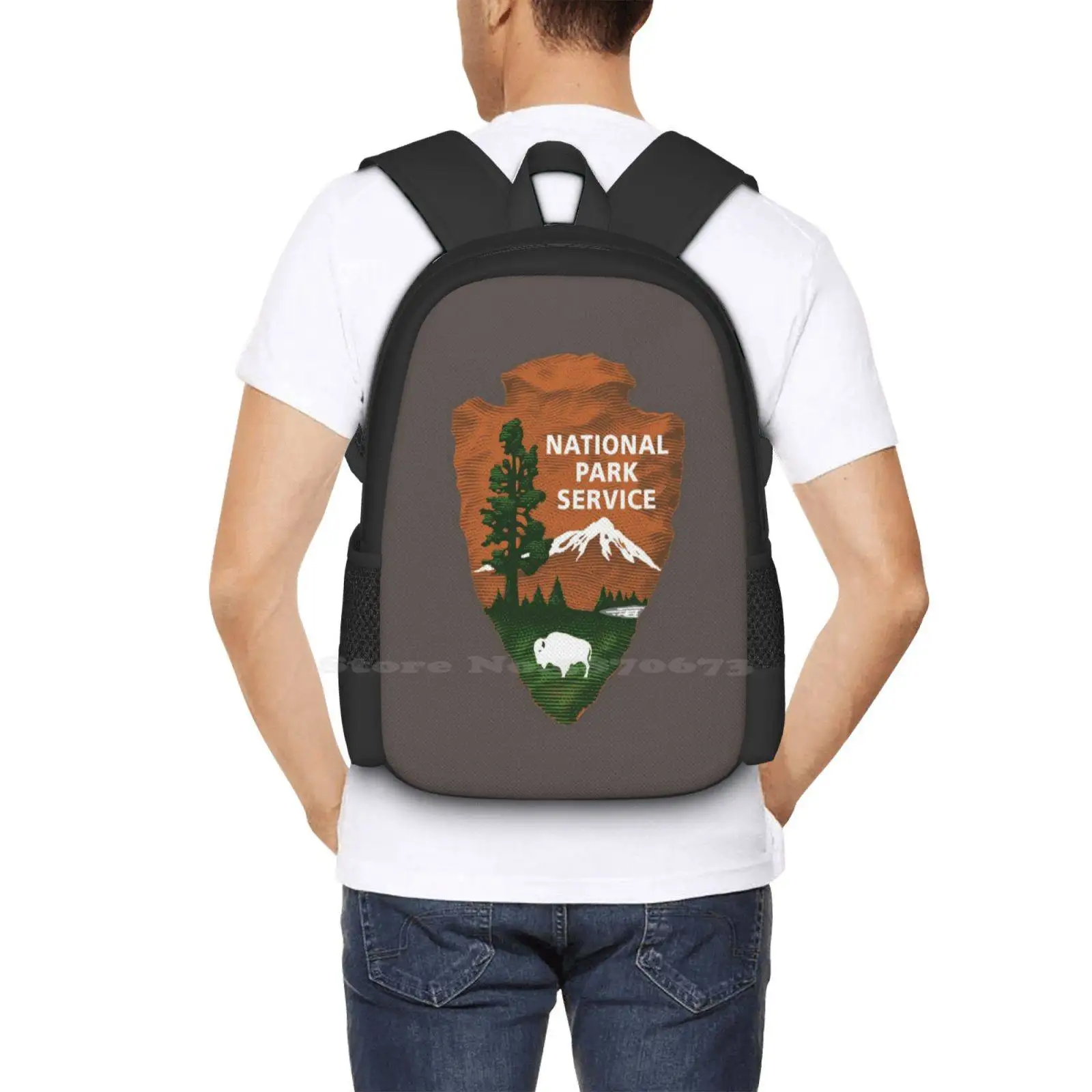 National Park Service Teen College Student Rucksack Muster Design Taschen National Service Amerika USA Wald Wald Berge