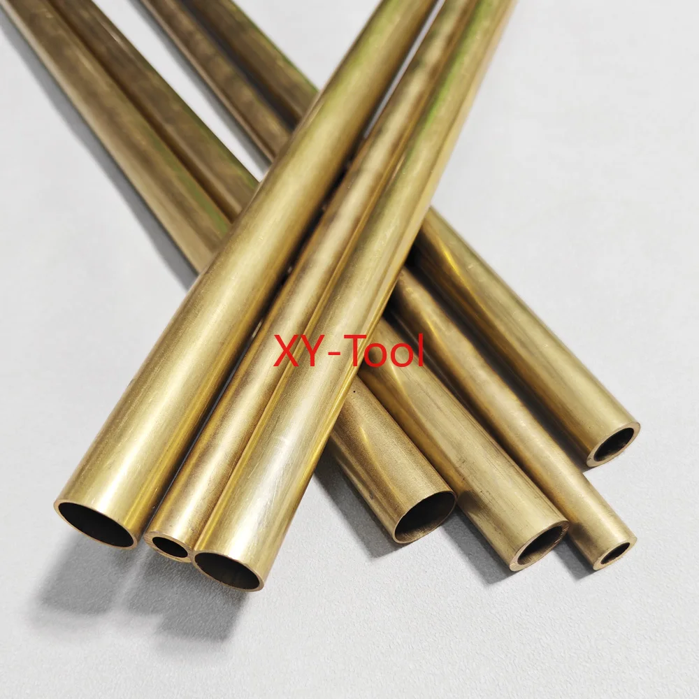Brass Tube ID10-43mm H62 Brass Hollow Round Pipe Capillary Straight Pipes Fine Tube Sleeve CNC Metal OD16-45mm Length 500mm