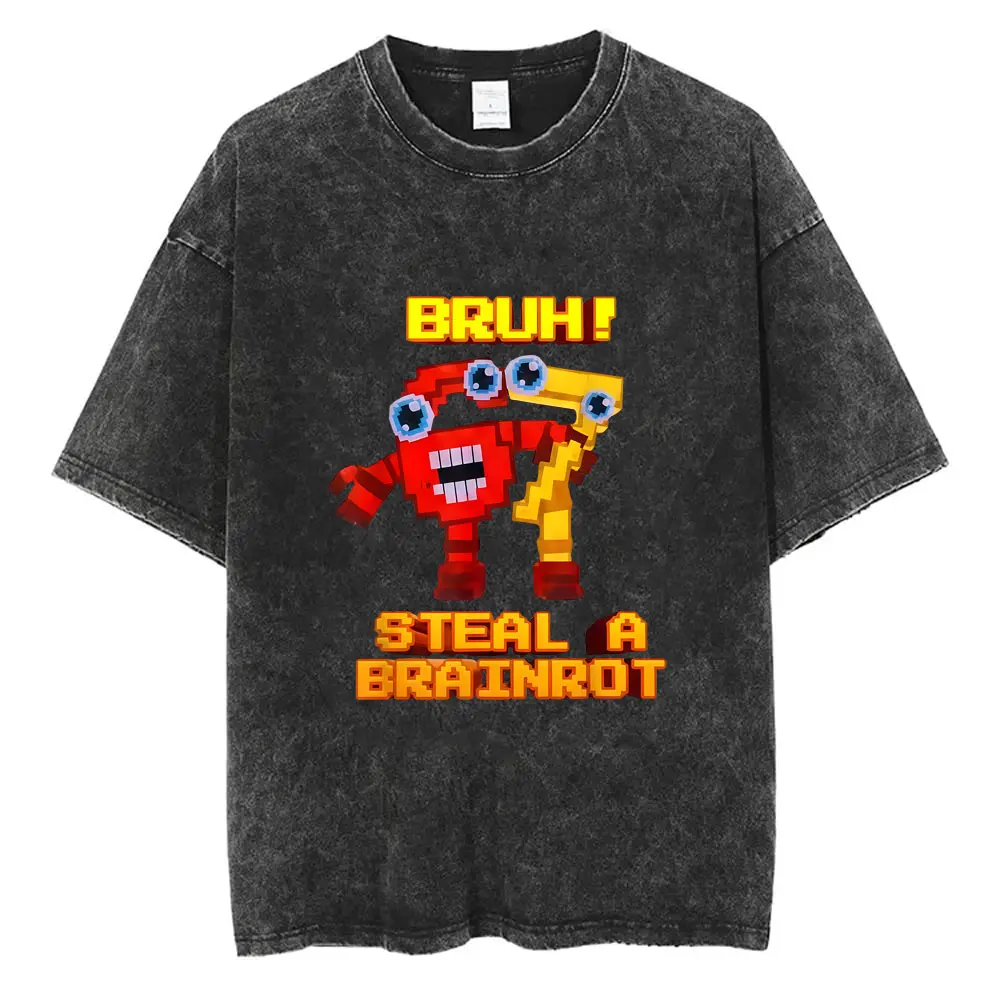 

Funny Italian Brainrot Six Seven 67 Number Vintage Washed T-shirt Bruh Steal A Bratnrot Meme T Shirts Men Women Humor T Shirt