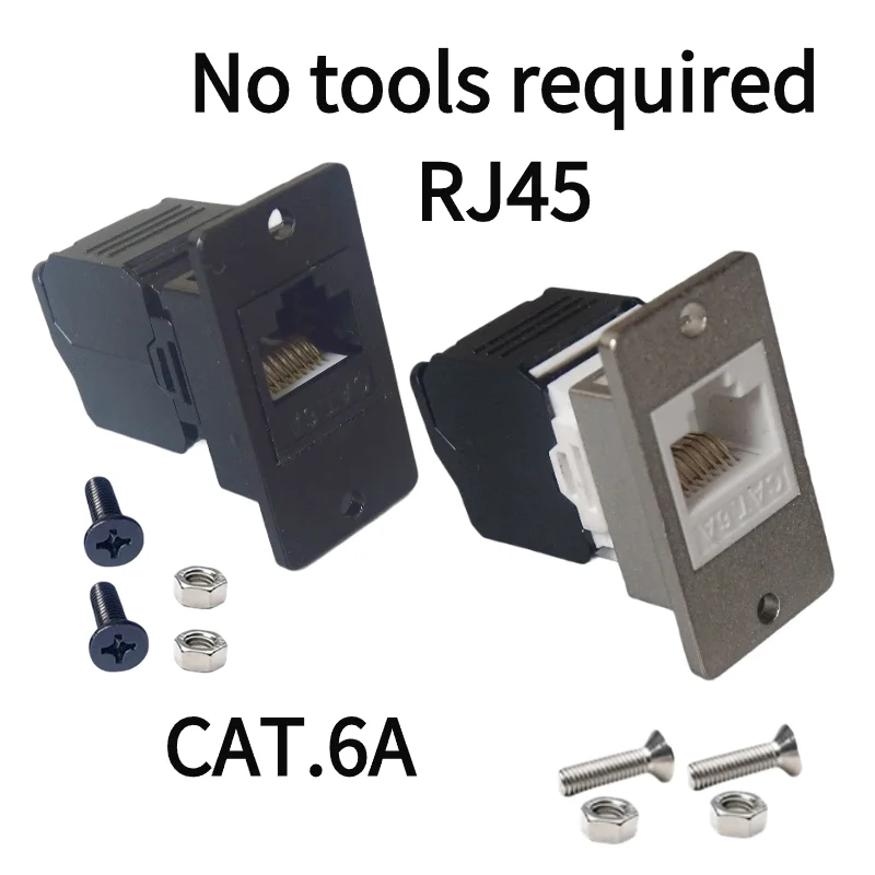 D-type RJ45CAT. The 6A computer adapter is fixed on the metal panel by directly inserting screws inside and outside