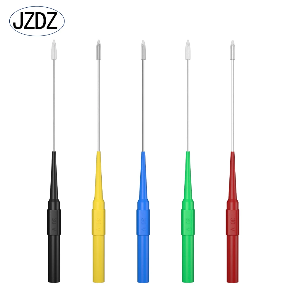 Jzdz kit de chumbo de teste de multímetro, 25 peças, clipe de jacaré para 4mm, plugue banana, sonda de teste, kit de sondas traseiras jt8008