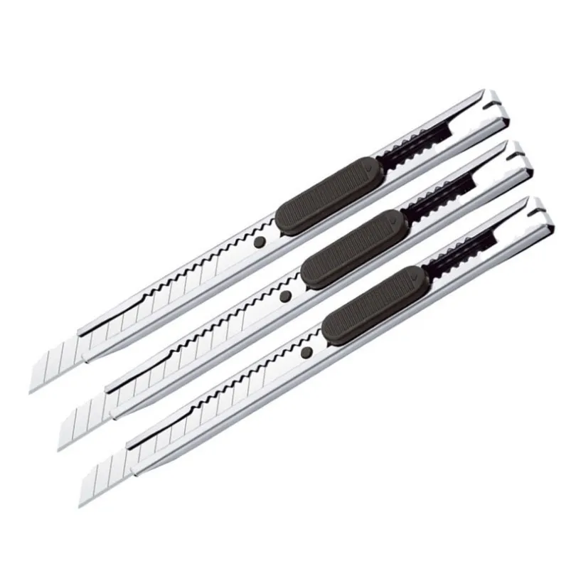 10-100pcs Stainless Steel Lockable Utility Knife Portable Office Supplies Metal Paper Handicrafts Cardboard Boxes Cutting Knife