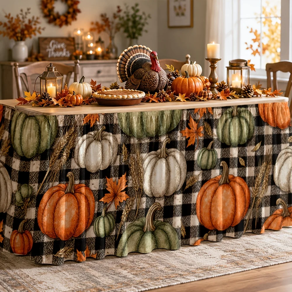 Table skirt / tableskirt - Autumn Harvest Style - Rural Countryside - Applicable occasions - Family dinnerzyc