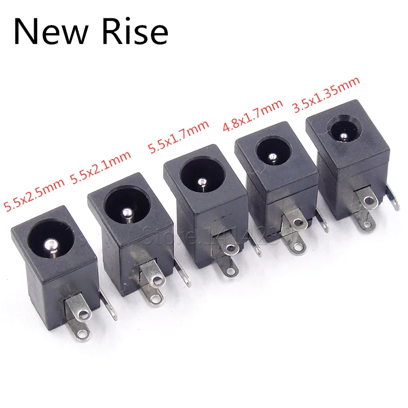 10PCS Hot Sale DC-005 DC Power Jack Socket Connector DC005 5.5x2.5mm 5.5x2.1mm 5.5x1.7mm 4.0 4.8x1.7mm 3.5x1.35mm Plug-in 3Pin