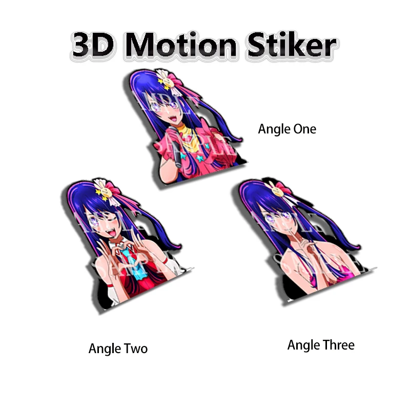 Oshi No Ko Hoshino Ai Anime 3D Motion Stickers Game Peeker Self-adhesive Decals for Cars,Motorcycles,ipad,Refrigerator,Etc.