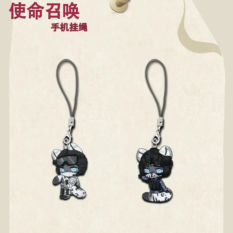 2 قطعة أنيمي نداء الواجب صوفيا صوفي الهاتف المحمول سحر الكرتون الاكريليك قلادة صغيرة سلسلة هواتف حلقة رئيسية المفاتيح الهدايا
