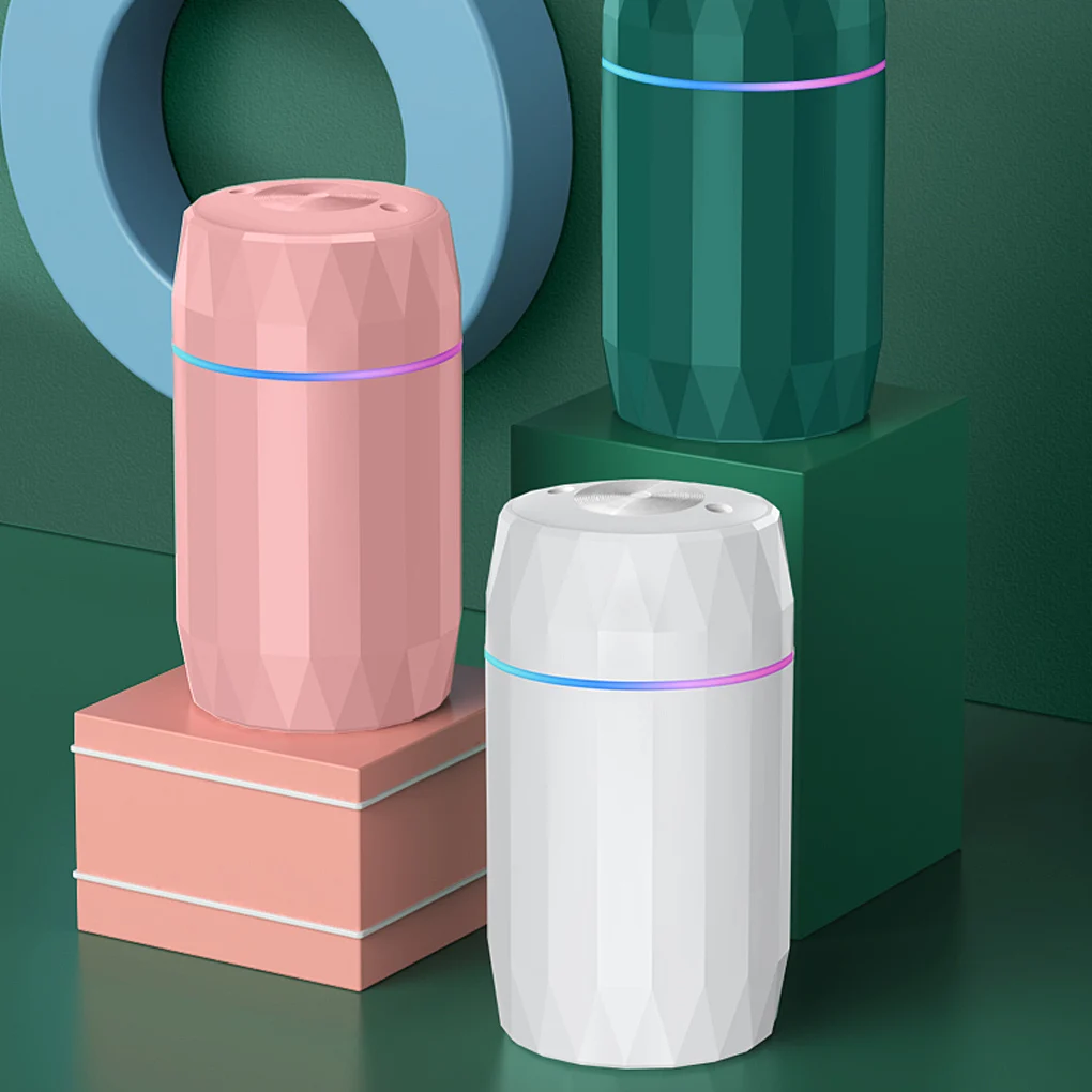 가습기 1200ml 쿨 미스트 메이커 나이트 라이트 미니 아로마 디퓨저 침실 거실용, 그린, 더블 노즐