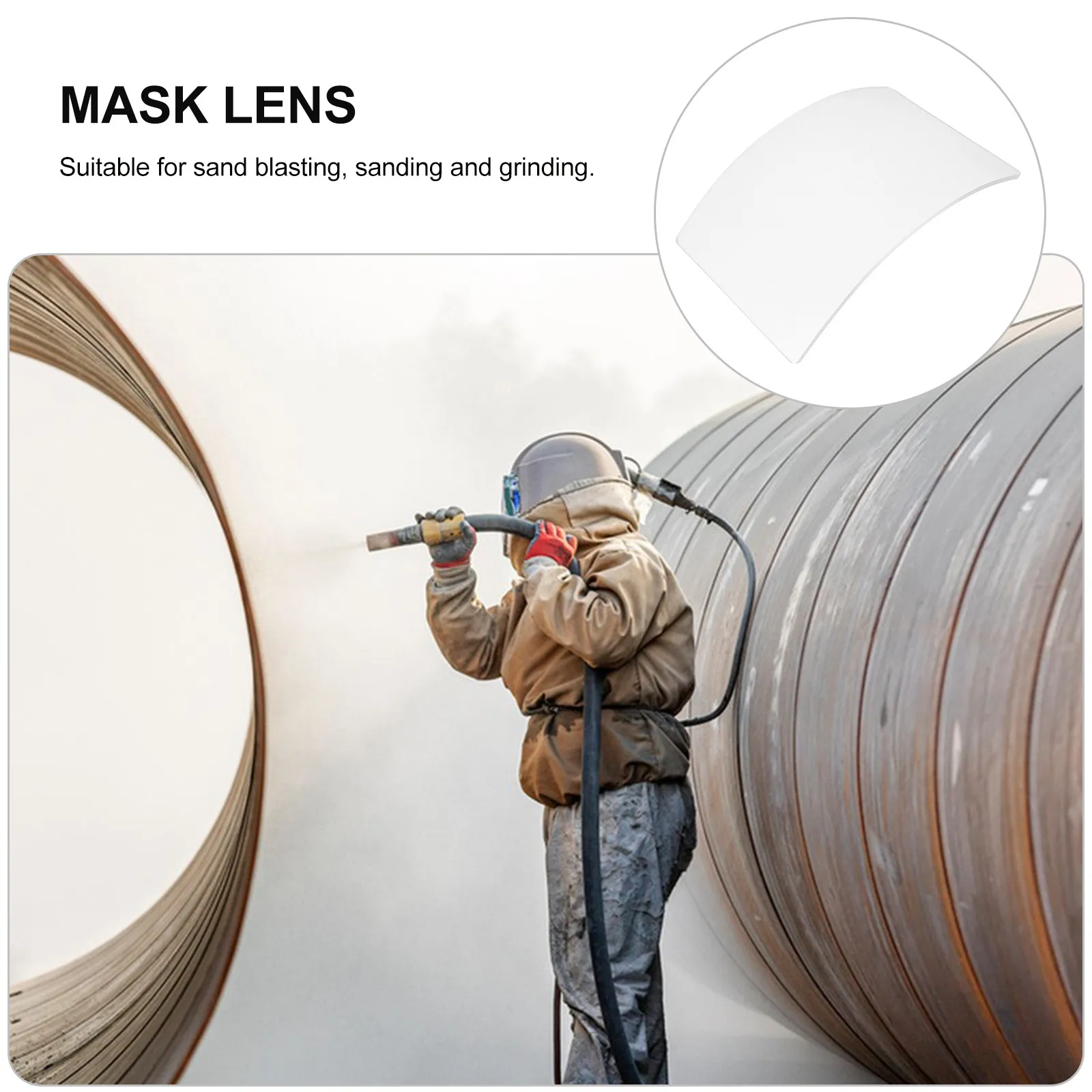 Sandblasting Hood Replacement Lens High-Efficiency Dust Protection Clear Transparent Protective Window Lens for Sanding Grinding