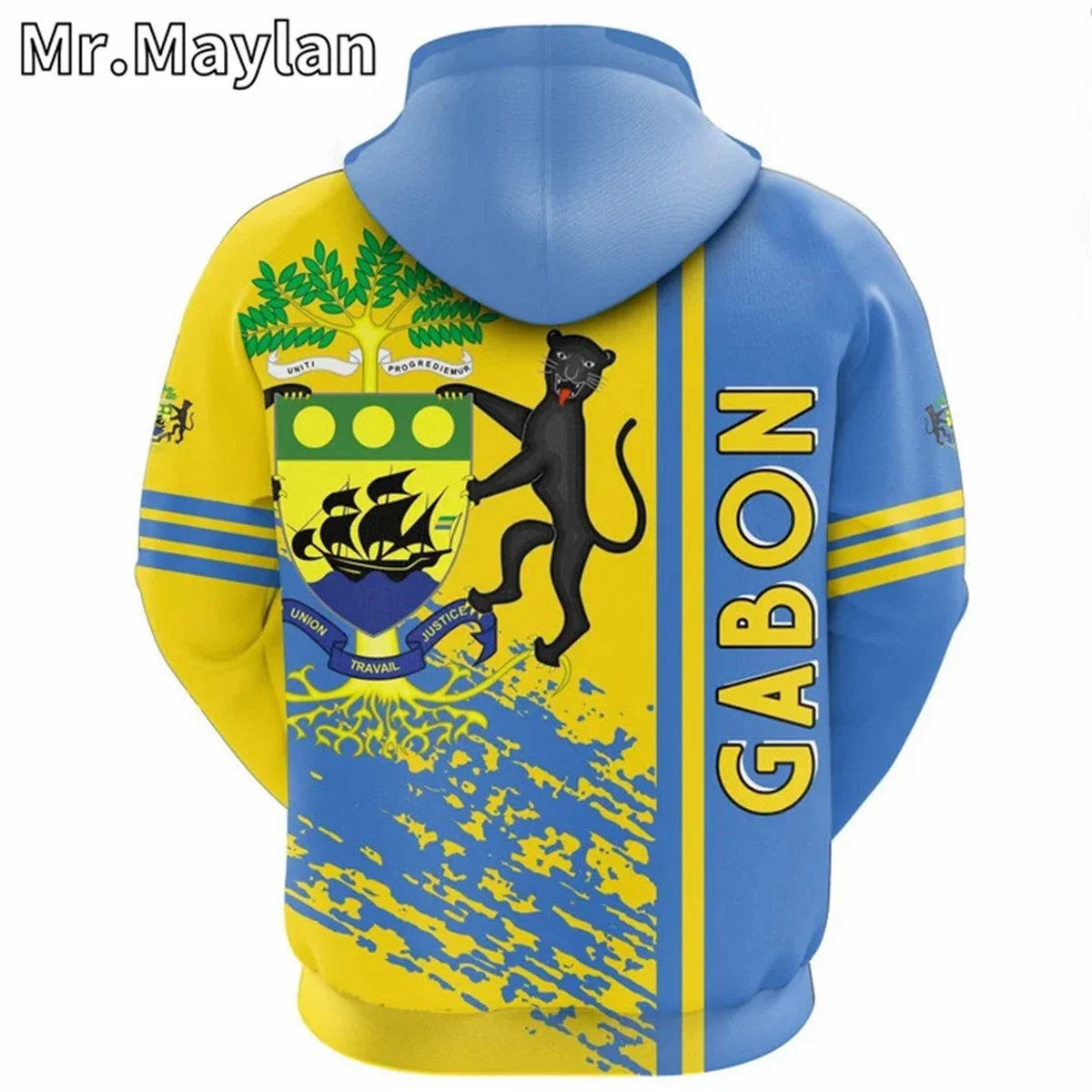 AFRICAN HOODIE Country GABON Flag 3D Printed Unisex Hoodies Men/Women Streetwear Zip Pullover Casual Jacket Tracksuits JK-044