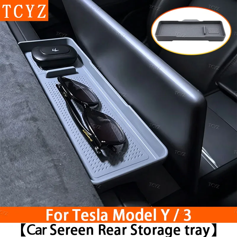 For Tesla Model 3 Highland Model Y Juniper Model Y L 2026 Screen Rear Storage Box ETC Bracket Storage Box Car Accessories New