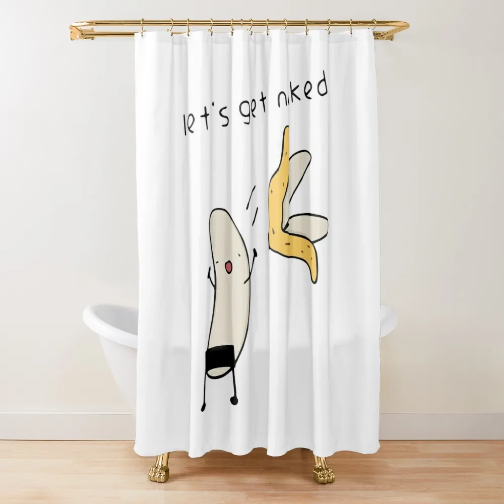 

Let's Get Naked - Banana Undressing Shower Curtain Shower Sets For Bathroom Waterproof Fabric Shower Bathroom Decor Curtain