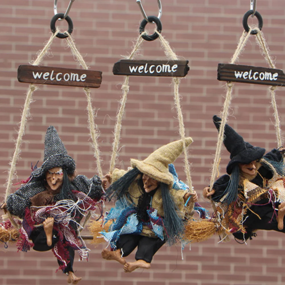 

Spooky Flying Witch Halloween Hanging Decor for Door Wall Ceiling Party Bar Ktv Nightclub Spooky Decoration Halloween Door Decor