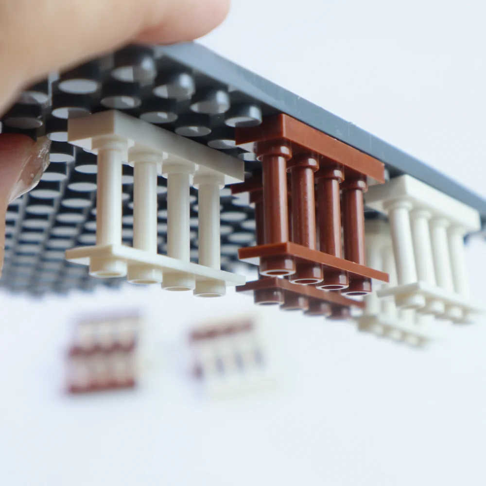 20 pçs diy cerca trilhos modelo compatível bloco de construção acessórios componentes básicos para casa jardim presente brinquedo peças compatíveis