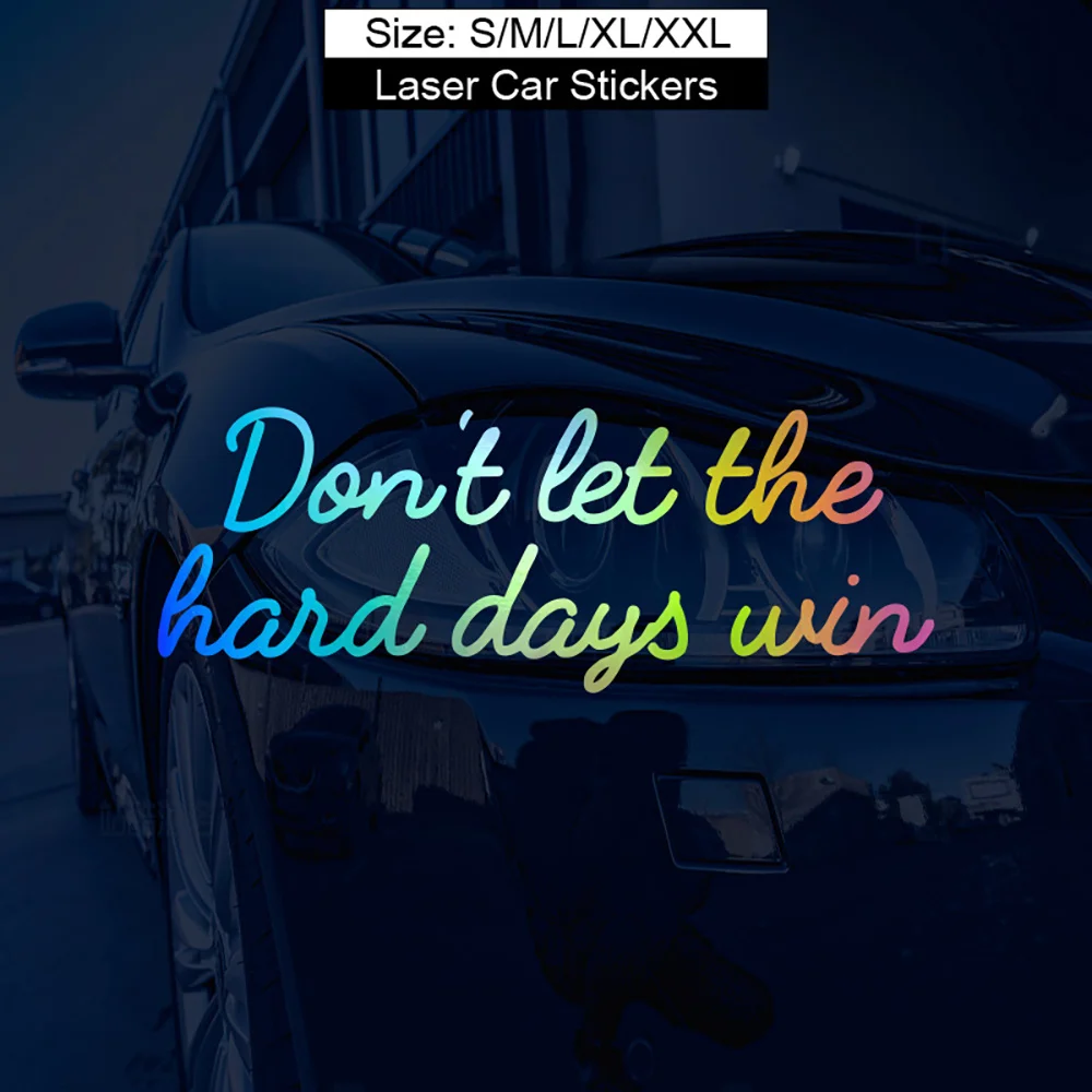 Motivation Quote Sticker 1PC Dont Let Bad Days Win Reflective Vinyl Decal Car Motorcycle Truck Window Decor