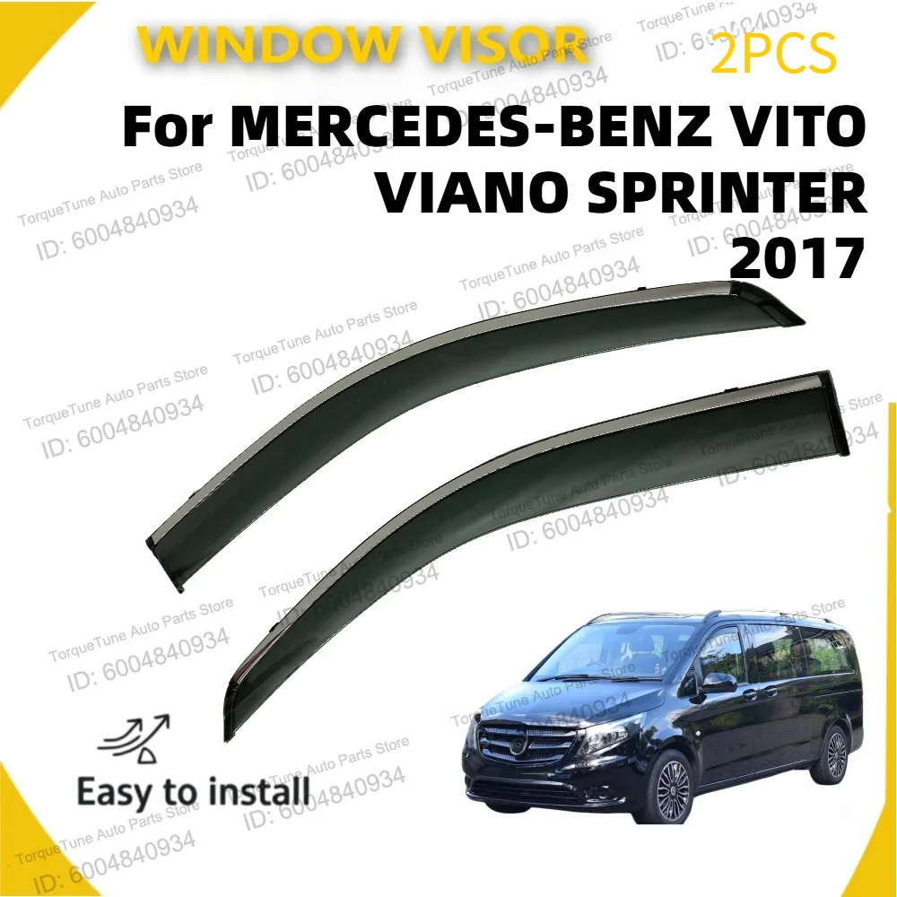 Premium Injection PC Stainless Steel Window Visor For MERCEDES-BENZ VITO 2017 VIANO SPRINTER Wind Deflector Trim