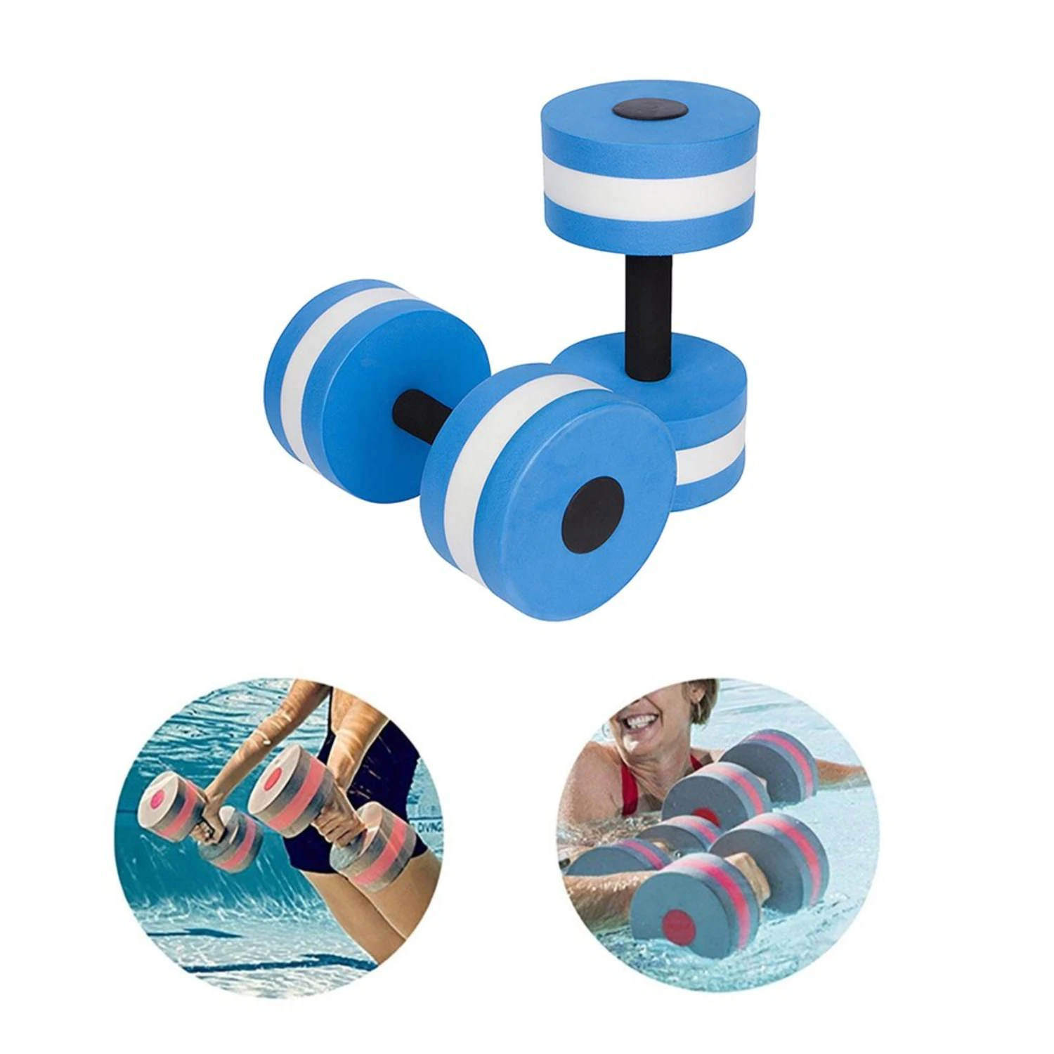 Aqua Fitness Barbells Foam Dumbbells Hand Bars Pool Workout Exercise 1 Pair