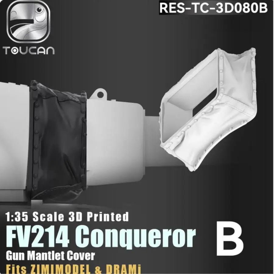 TOUCAN TC3D080B 1/35 3D Printed FV214 Conqueror Gun Mantlet Cover Fits DRAMI