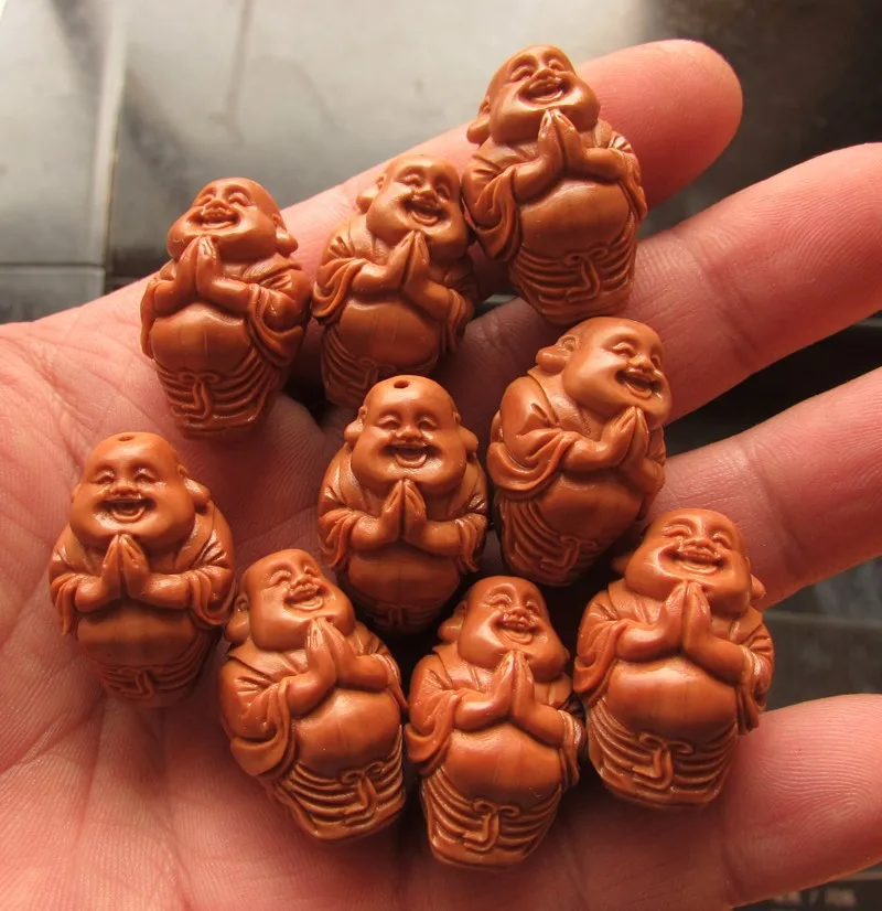 Olive Pit Carved Laughing Maitreya Buddha Beaded Bracelet 2026 Chinese Style Wenwan Collectible Buddhist Prayer Jewelry For Men
