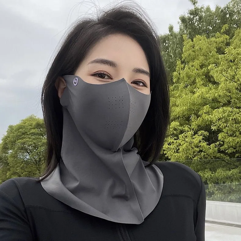 Ice Silk Sun Mask Cool 3D Mask Mountain Riding Outdoor Fishing Dust Protection Neck Breathable UV protection scarf