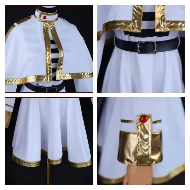 Sousou No Frieren Kostum Cosplay Sepatu Wig Tokoh Anime Gaun Penyihir Telinga Elf Pesta Halloween Natal untuk Wanita