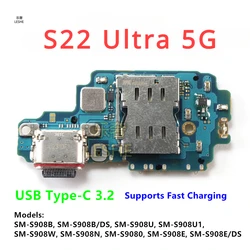Poort Opladen Board Flex Voor Samsung Galaxy S22 Ultra 5G S908B/U/N/E/W Dual SIM Type-C Connector Dock Charger Kabel