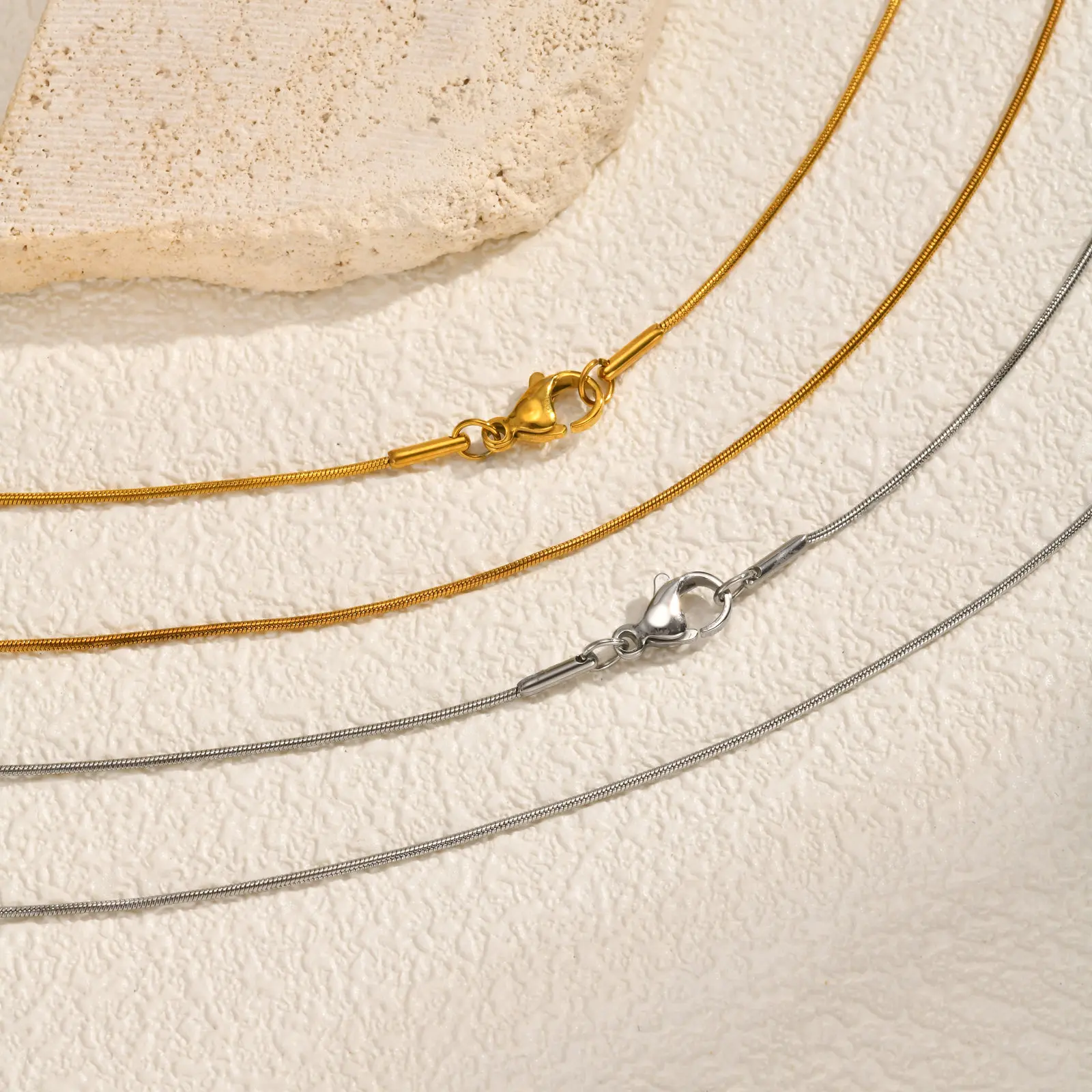 

Length 45-70cm Snake Chain, 1/2mm Supple Smooth Stainless Steel Jewelry, Diy Stackable Women's Chain, Handmade Chain To Mothers