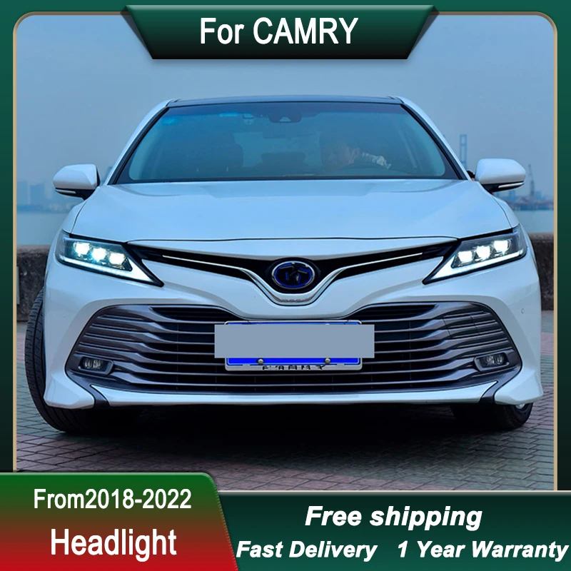 سيارة العلوي لتويوتو كامري 18-22 ترقية LED رئيس مصباح ترقية DRL ديناميكية مصباح إشارة رئيس مصباح الجبهة ضوء الجمعية