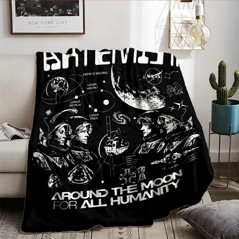 Artemis II Mission Flannel Blanket, Space Flannel Throw, Artemis II 2026 Rocket Launch Cozy Blanket, Space Exploration