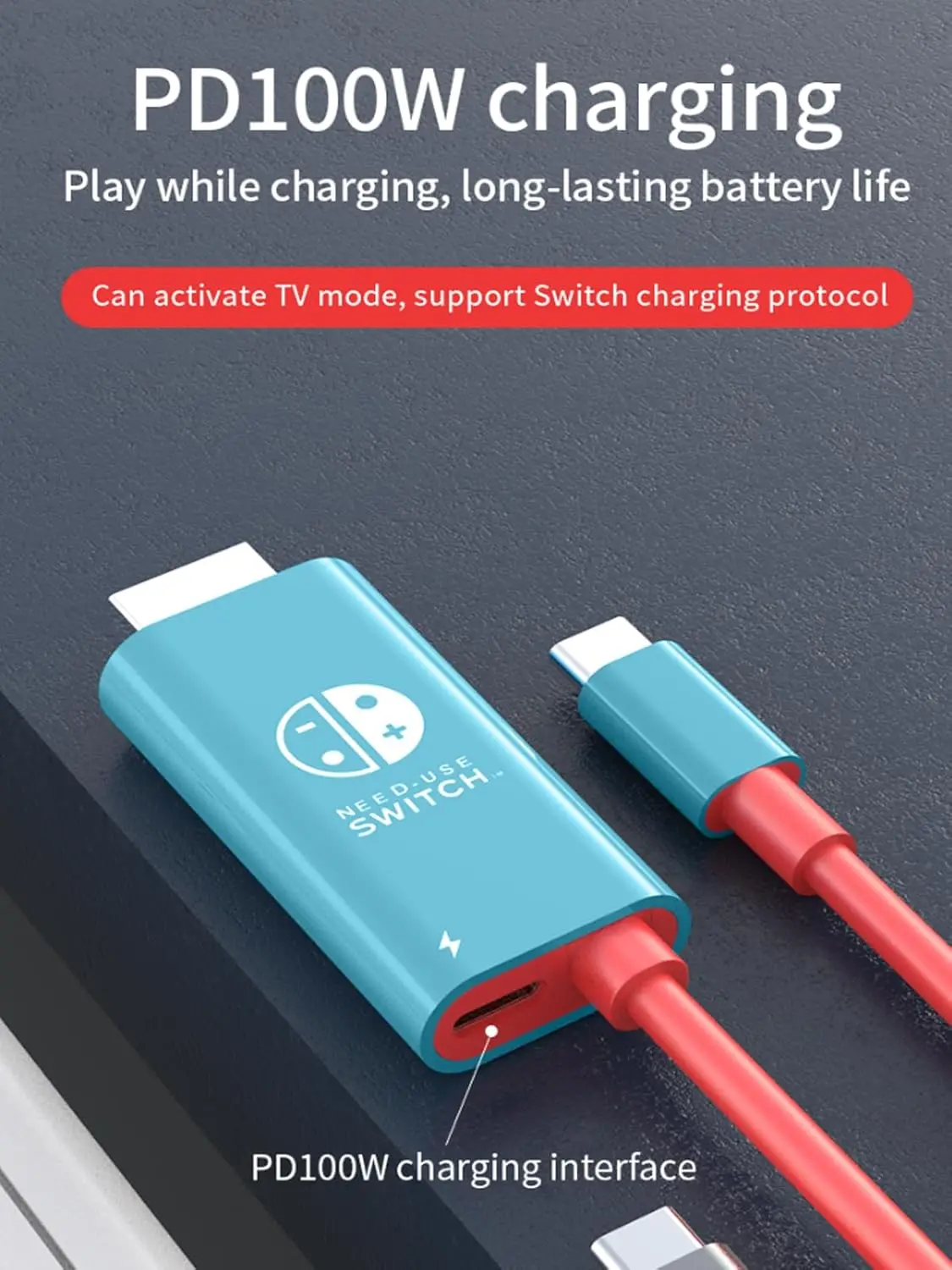 Kabel HDMI do Nintendo Switch 2 4K@60Hz PD 100W Przenośny Przewód Podłączeniowy do Telewizora dla Switch OLED — zdjęcie produktu 4