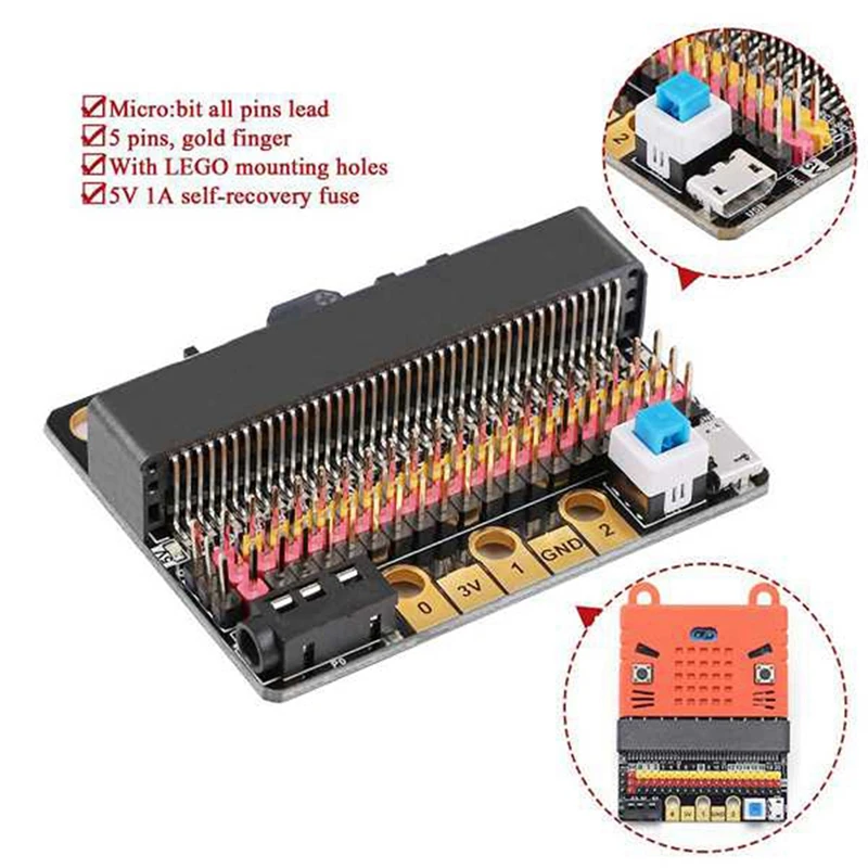 2 шт. Micro: Плата расширения бит IOBIT V2.0 Горизонтальная переходная пластина Microbit Entry для начальной и средней школы