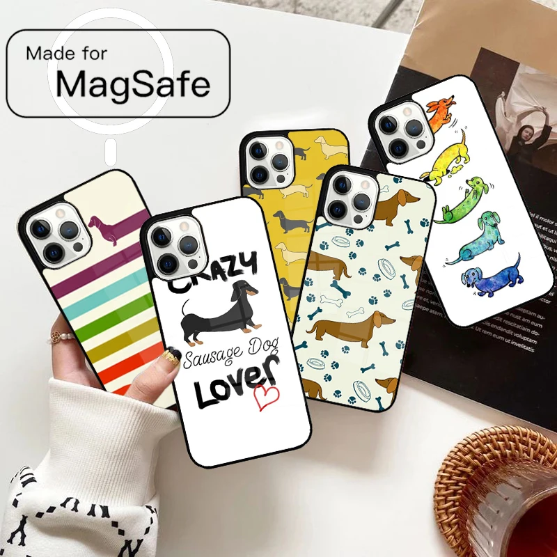 السجق الكلب الألماني الفن المغناطيسي قضية الهاتف آيفون 17 الهواء 16e 12 13 14 15 برو ماكس Magsafe غطاء لاسلكي #1
