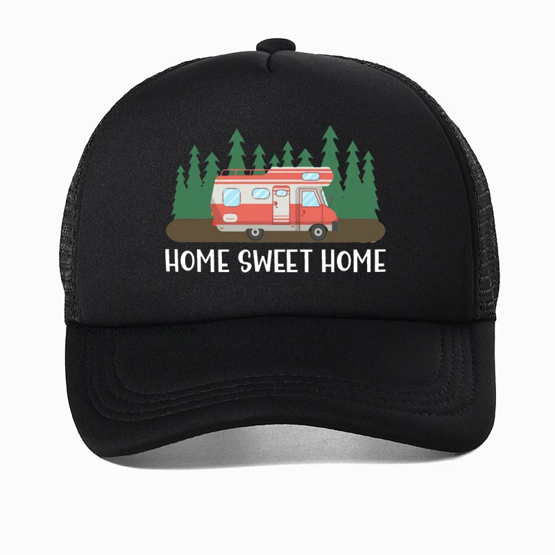 Motorhome RV Camping Camper Home Sweet Baseball Cap Outdoor Travel Adventure Dad hat Summer Unisex Mesh Visor Outdoor Sun Hats