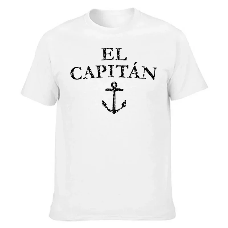 Cotton streetwear short sleeve birthday gifts summer style T-shirt mens clothing funny El Capitan captain boat sail T shirts