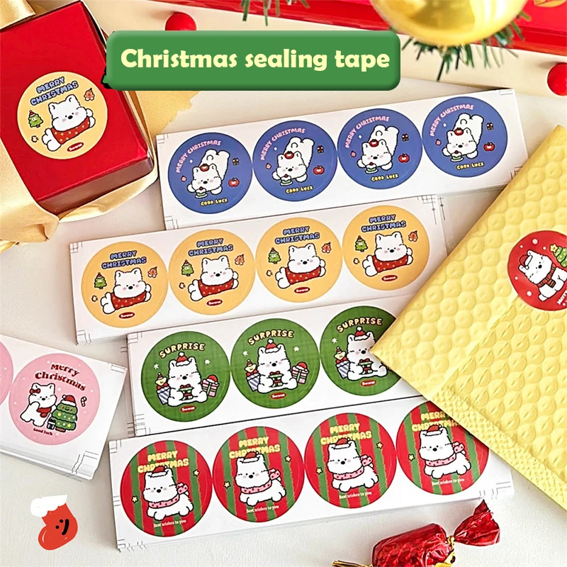 40Sheets Cartoon Cute Christmas Sealing Stickers Teacher Reward Students Stickers Self-adhesive Gifts Packaging Stickers