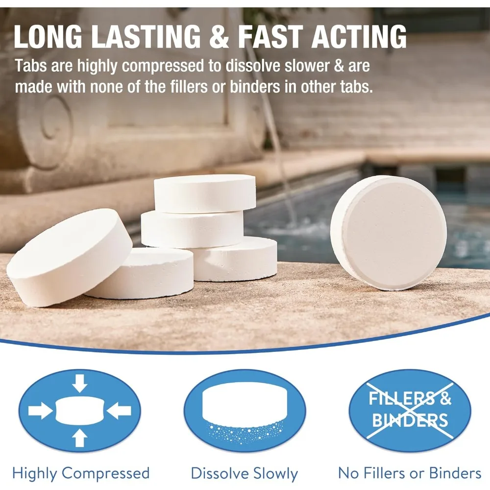أقراص الكلور المستقرة مقاس 3 بوصات لتعقيم حمامات السباحة |   99% ثلاثي كلور نقي، 90% كلور متوفر