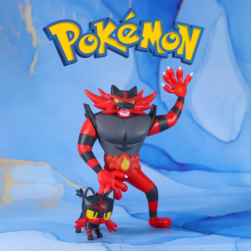 

WCT Official Litten Torracat Incineroar Figure Pokemon Model Collectible Toy