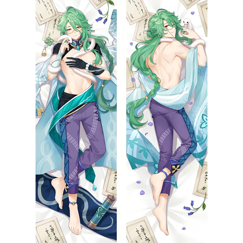 Newly Design Dakimakura Genshin Impact Baizhu Full Body Pillow Case Anime Otaku Pillowcase Game Throw Cushion Cover