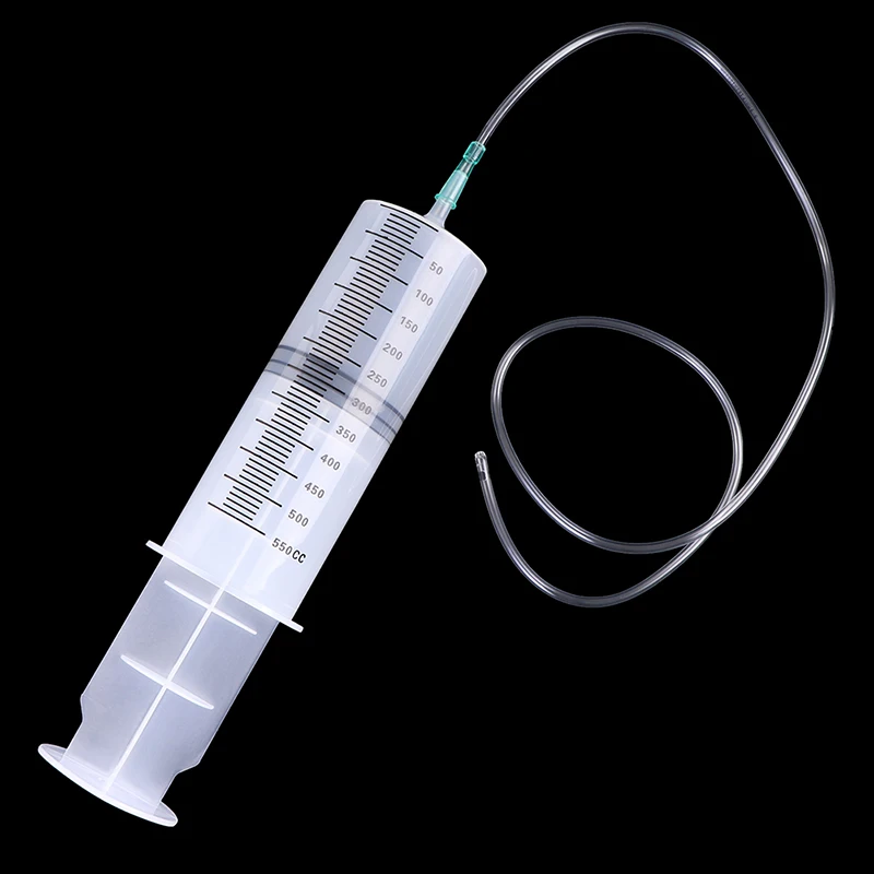 500ml CC Syringe injector Plastik Bening Jarum Suntik Sekali Pakai Besar dengan Tabung Selang