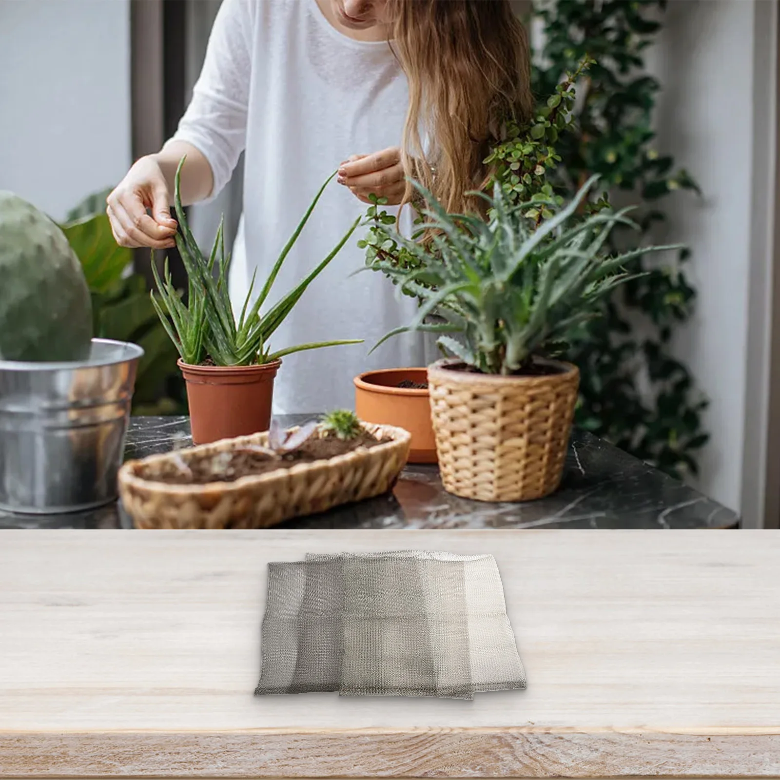 Sac de Protection des Racines des Plantes en Acier Inoxydable 304, 3 Pièces